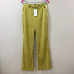 7 for All Mankind Pants Straight Leg Suede Yellow Hi Rise size 8